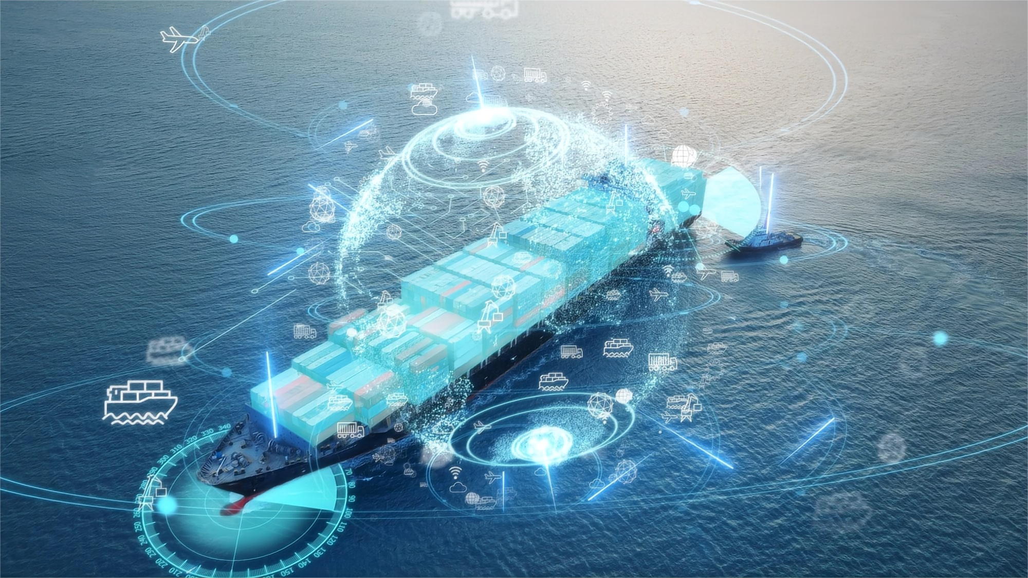 Logistics professional tracking a global shipment