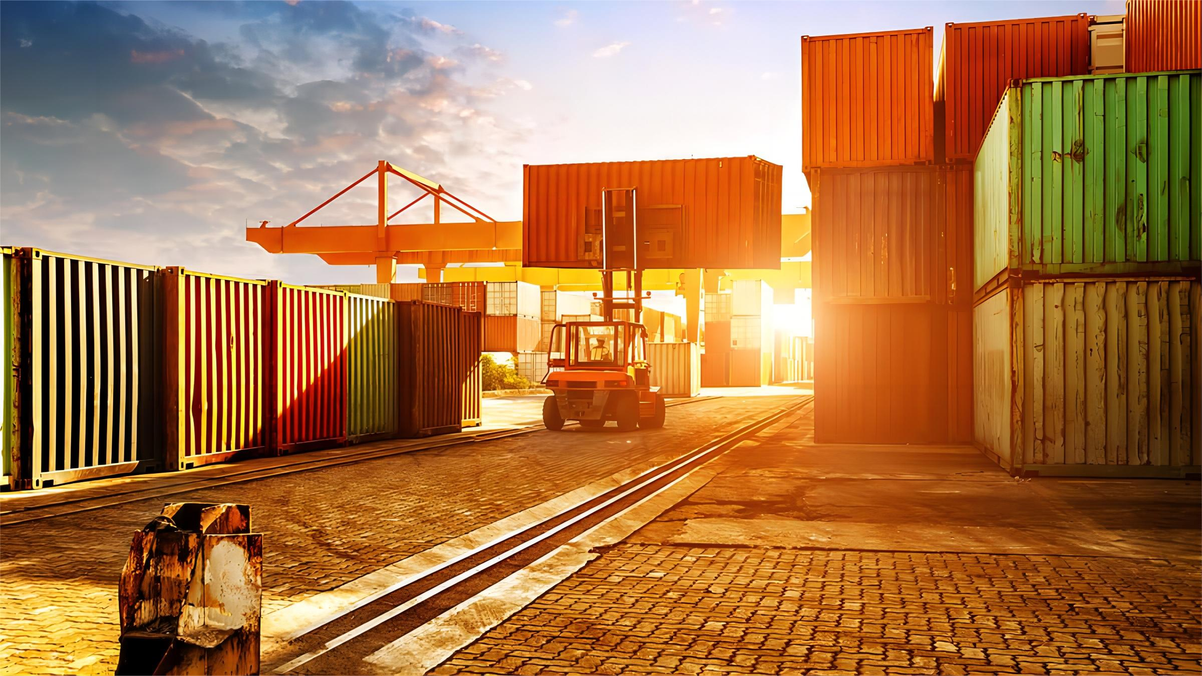 Cargo ship and airplane representing fast shipping from China to Germany