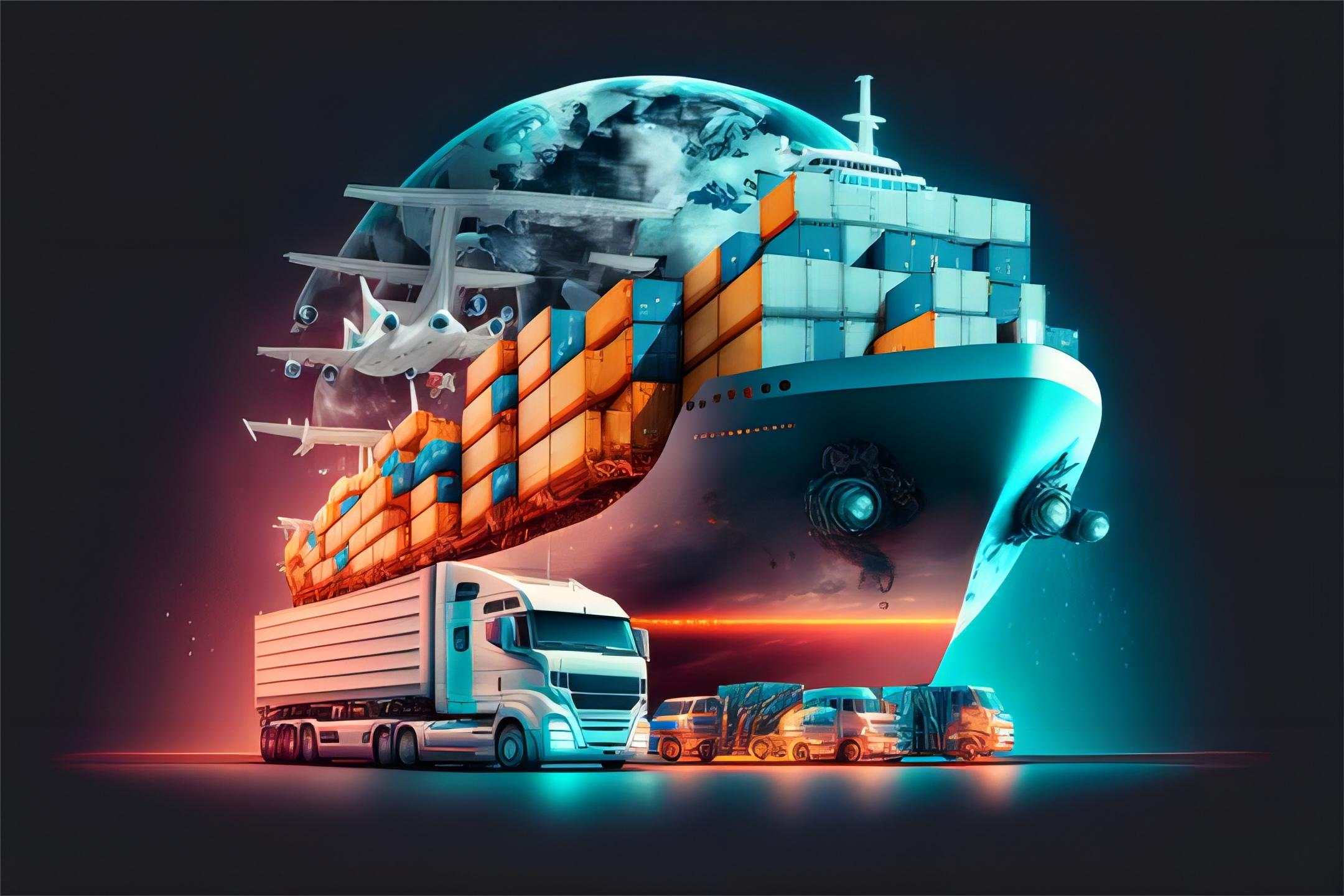 Logistics manager reviewing global shipping routes on a digital display