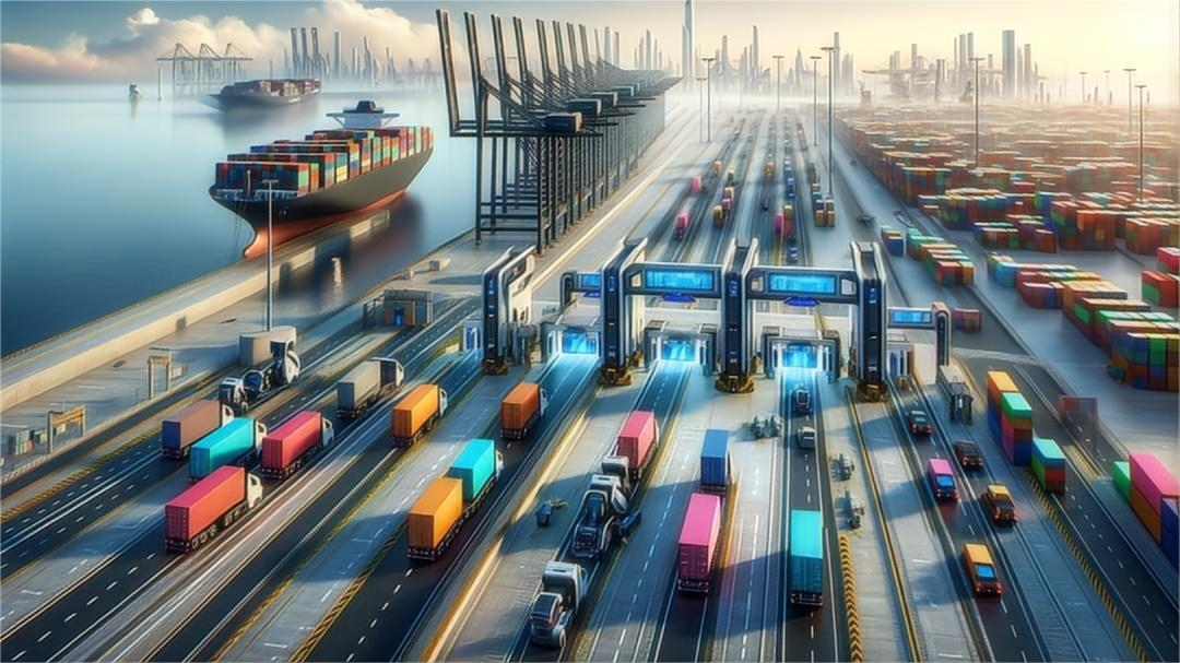 Logistics manager analyzing shipping routes on a digital map