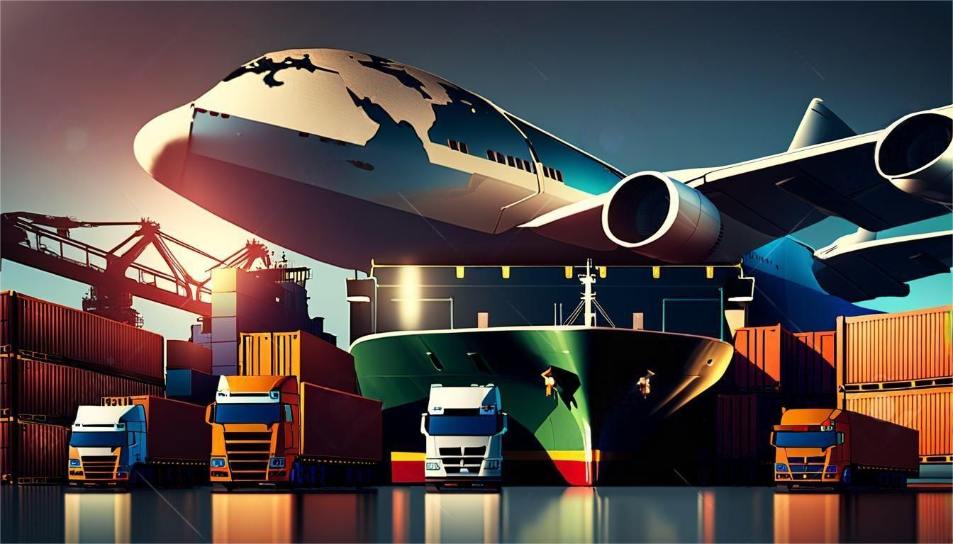 Logistics network map showing global freight routes